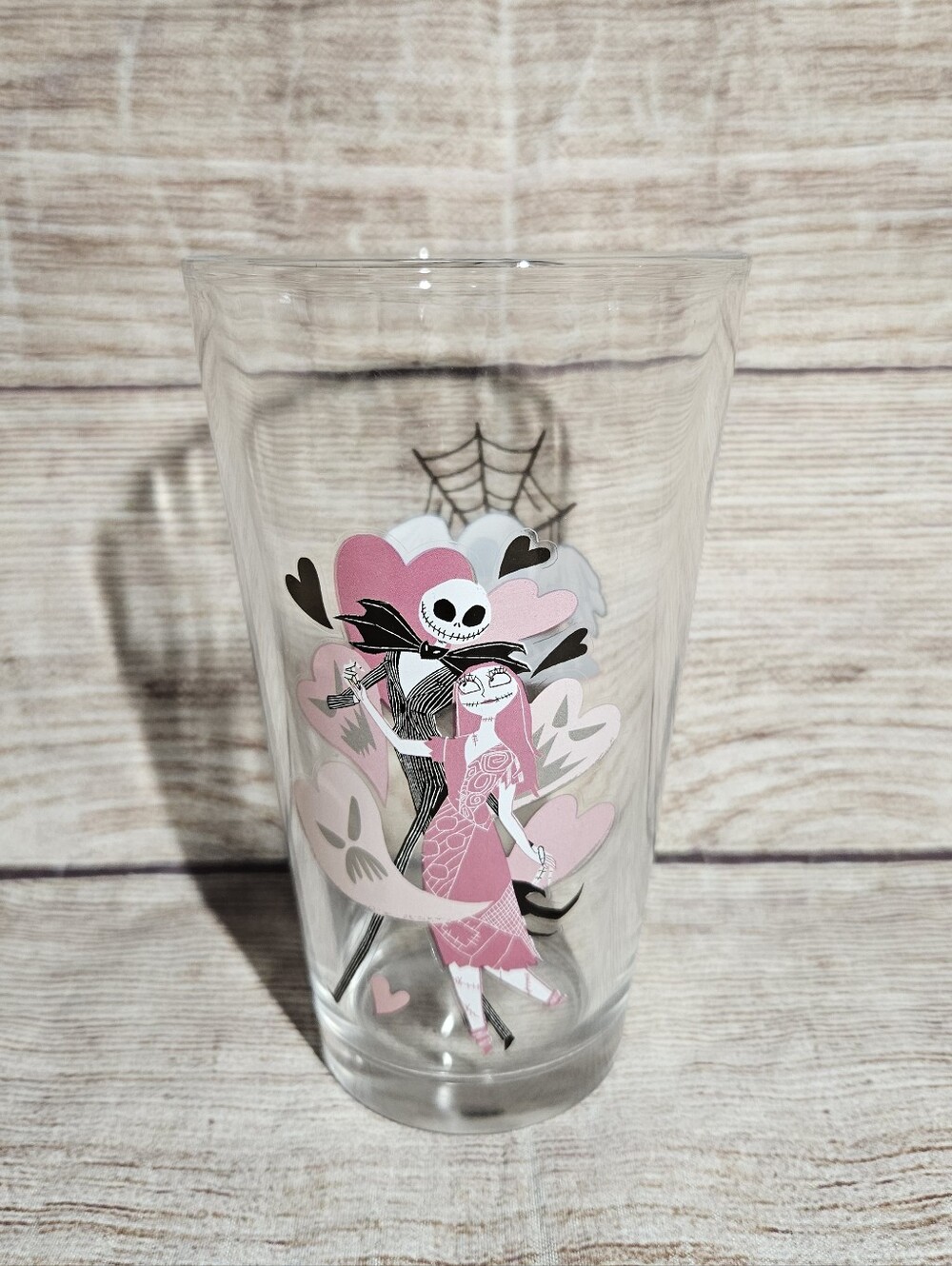 Disney Nightmare Before Christmas Jack And Sally Misfit Love Drinking Glass